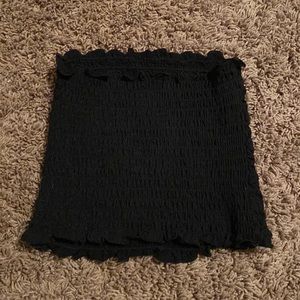 black ribbed tube top